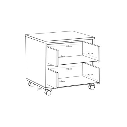 Noční stolek Forte Milles TEFK011-Q274 ,49x48x42cm, barva písková/ terracotta, 1*karton (5)