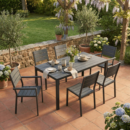 Zahradní sestava Autronic 156x78x74cm, polywood, šedá, AZS-B1656 GREY (1)