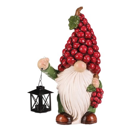 Zahradní trpaslík Autronic malinový - magnesium, lucerna na čaj. svíčku, barva červená (MT823-L)