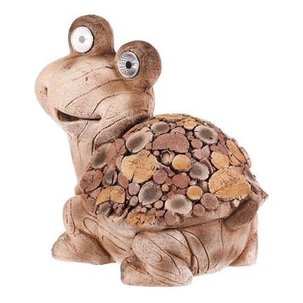 Dekorace Autronic Želva - figurka z magnesia, LED osvětl., dekor dřeva (MT788) (1)