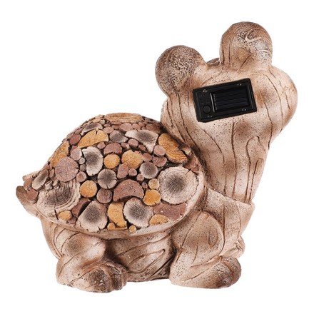 Dekorace Autronic Želva - figurka z magnesia, LED osvětl., dekor dřeva (MT788) (3)