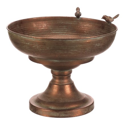 Obal na květiny Autronic kovový  - velký, s ptáčky, barva měděná (FUP568) (1)