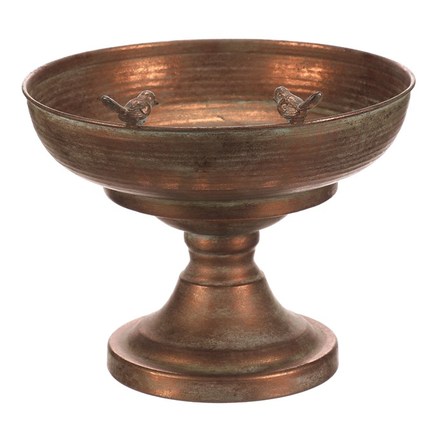 Obal na květiny Autronic kovový  - velký, s ptáčky, barva měděná (FUP568) (3)