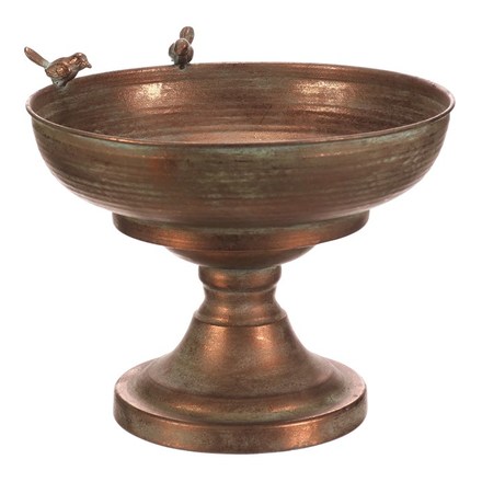 Obal na květiny Autronic kovový  - velký, s ptáčky, barva měděná (FUP568) (5)