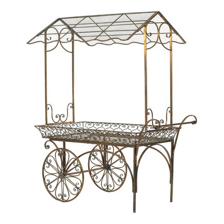 Dekorace Autronic Kočár kovový, barva zlatá (FUP560)