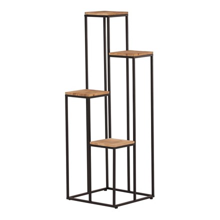 Stojan na květiny Autronic 4 patrový, kov a dřevěná deska (FA23-030)