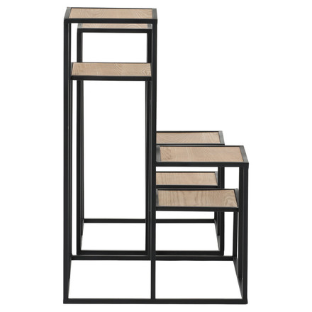 Stojan na květiny Autronic 4 patrový - kov a MDF deska (dýha jasan), cena za sadu 2 ks (FA23-021) (4)