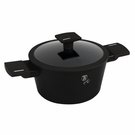 Kastrol s titanovým povrchem a poklicí Berlingerhaus BH-8187 20 cm Matte Black Collection