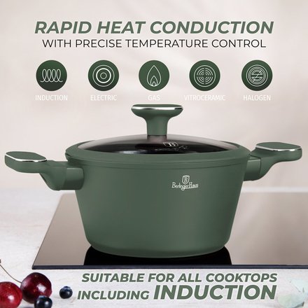 Sada nádobí s titanovým povrchem Berlingerhaus BH-8208 15 ks Matte Green Collection (3)