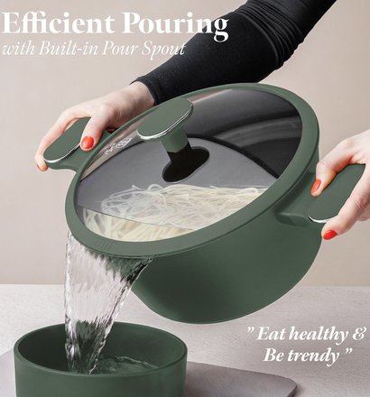 Sada nádobí s titanovým povrchem Berlingerhaus BH-8208 15 ks Matte Green Collection (4)