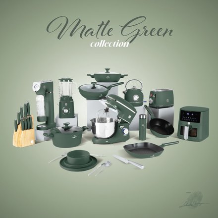 Sada nádobí s titanovým povrchem Berlingerhaus BH-8208 15 ks Matte Green Collection (8)
