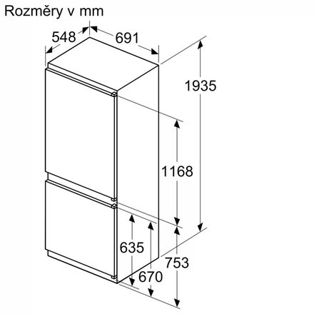 Vestavná kombinovaná chladnička Siemens KB96NNSE0 (6)