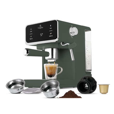 Pákové espresso Berlingerhaus BH-9850 3v1 digitální 3v1 Matte Green Collection