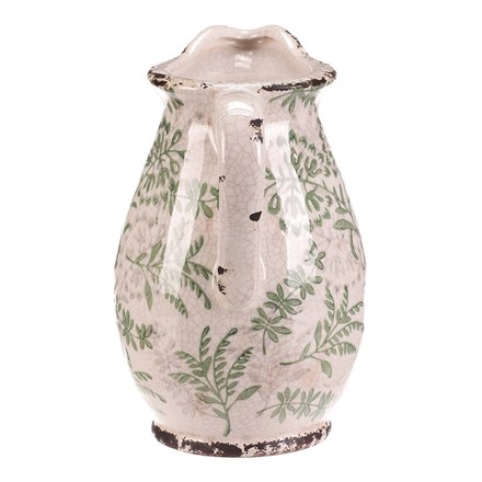 Obal na květiny Autronic keramický - retro džbánek, vel. L, dekor zeleně (KEX6015-L) (2)