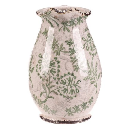 Obal na květiny Autronic keramický - retro džbánek, vel. L, dekor zeleně (KEX6015-L) (4)