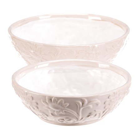 Obal na květiny Autronic keramický - mísa, dekor květin, cena za sadu 2 ks (KEX6020) (2)