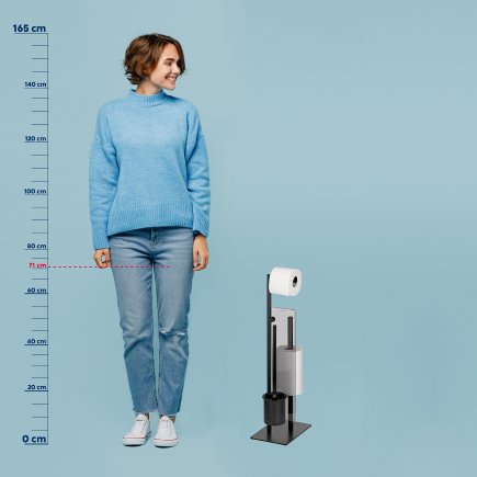 WC sada Kela KL-22499 STYLE s držákem náhradní role černá 26x18x71cm (2)