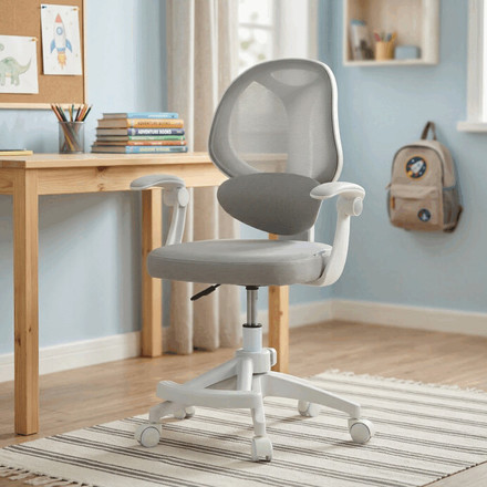 Dětská kandcelářská židle Autronic výškově nastavitelná, šedá síťovina, KA-W8008 GREY (1)