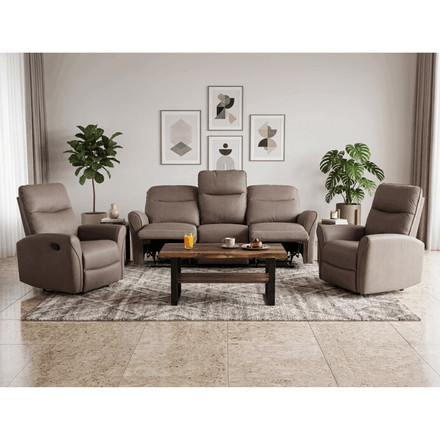 Sedačka s rozkladem Autronic Trojmístná rozkládací pohovka, hnědá, látka vintage, ASD-4302 COF3 (1)