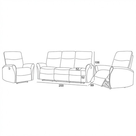 Sedačka s rozkladem Autronic Trojmístná rozkládací pohovka, hnědá, látka vintage, ASD-4302 COF3 (30)