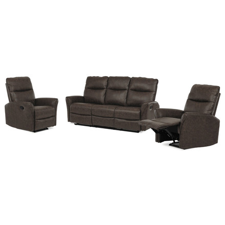 Sedačka s rozkladem Autronic Trojmístná rozkládací pohovka, hnědá, látka vintage, ASD-4302 BR3