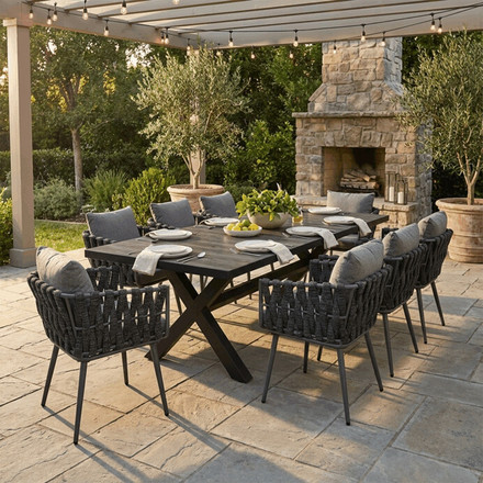 Zahradní židle Autronic kov, látka, šedá, AZC-1105 GREY (1)