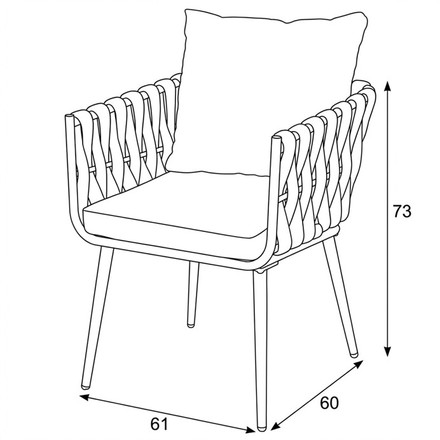 Zahradní židle Autronic kov, látka, šedá, AZC-1105 GREY (3)