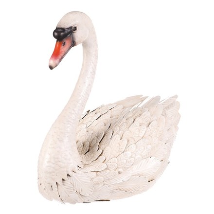 Dekorace Autronic Labuť - kovová zahradní dekorace, vel. L, barva bílá (SR2031-L) (2)