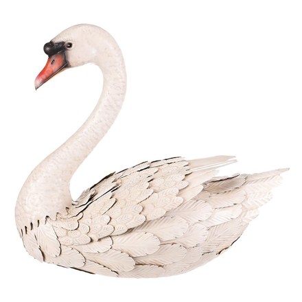 Dekorace Autronic Labuť - kovová zahradní dekorace, vel. L, barva bílá (SR2031-L) (3)