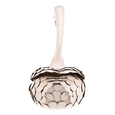 Dekorace Autronic Labuť - kovová zahradní dekorace, vel. L, barva bílá (SR2031-L) (4)