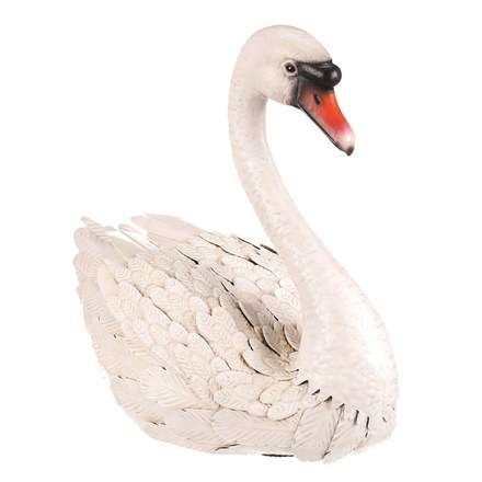 Dekorace Autronic Labuť - kovová zahradní dekorace, vel. L, barva bílá (SR2031-L) (5)
