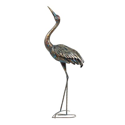 Dekorace Autronic Volavka - 133 cm, kovová dekorace, měděná s barevnými skvrnami (SR2030-L) (3)