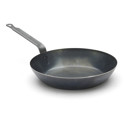 Ocelová pánev de Buyer 5020.24, BLUE STEEL, styl La Lyonnaise, modrá ocel, 24 cm (2)