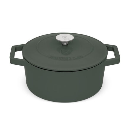 Pekáč litinový s poklicí Berlingerhaus BH-6544 24 cm Matte Green Collection (2)