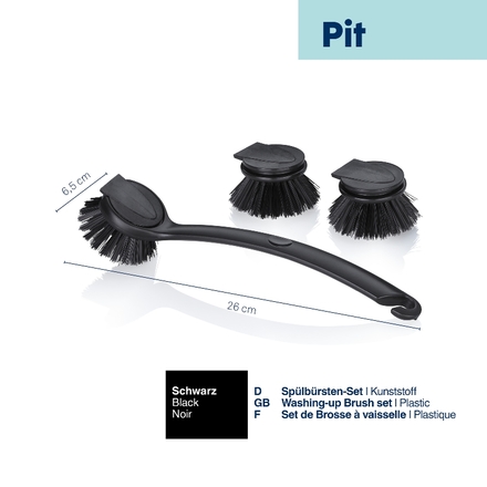 Sada kartáčů na nádobí Kela KL-12158 Pit plast černá 26x6,5x9,5cm (2)