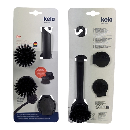 Sada kartáčů na nádobí Kela KL-12158 Pit plast černá 26x6,5x9,5cm (5)