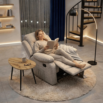 Polohovací křeslo Autronic béžová, látka, TV-4086 LAN2 (1)