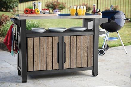 Grilovací stolek Keter UNITY XL 207 l Ashwood (1)