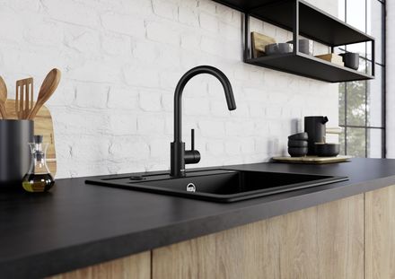 Páková vodovodní baterie Blanco MIDA-S matná černá 526653 (2)