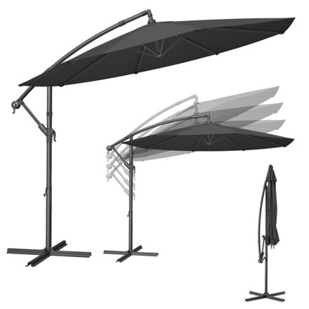 Zahradní slunečník Autronic šedý, kov, ASL-E1116 GREY