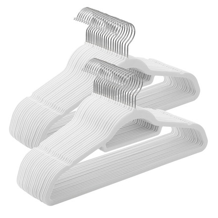 Sametová ramínka Autronic plast, bílá, ASR-E1020 WT