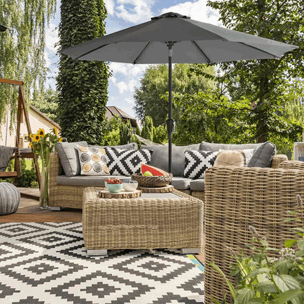 Zahradní slunečník Autronic šedý, kov, ASL-E1130 GREY (1)