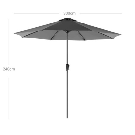 Zahradní slunečník Autronic šedý, kov, ASL-E1130 GREY (6)