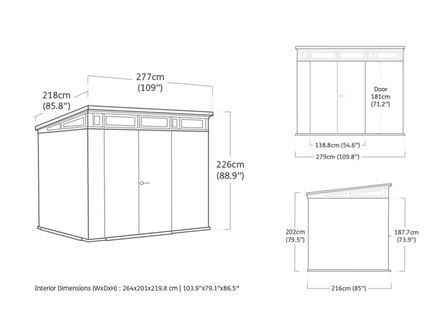 Zahradní domek Keter PENT Signature 9x7 Storm Grey, s podlahou (3)