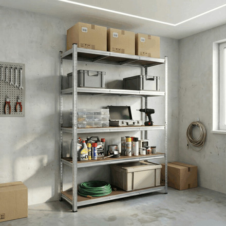 Regál Autronic kov, stříbrná, AUR-G2120 SIL (1)