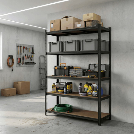 Regál Autronic kov, černá, AUR-G2120 BK (1)