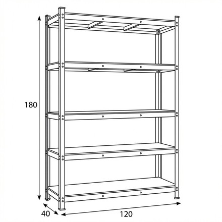 Regál Autronic kov, černá, AUR-G2120 BK (4)