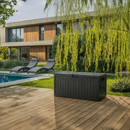 Zahradní úložný box Autronic 112x49x54cm, plast, šedá, AZB-G2075 GREY (1)