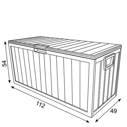 Zahradní úložný box Autronic 112x49x54cm, plast, šedá, AZB-G2075 GREY (6)