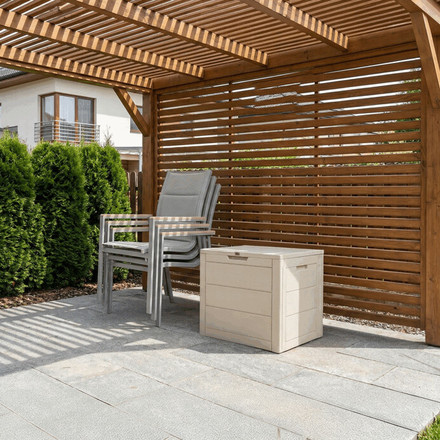 Zahradní úložný box Autronic 56x43x53cm, plast, béžová, AZB-G2035 CRM (1)